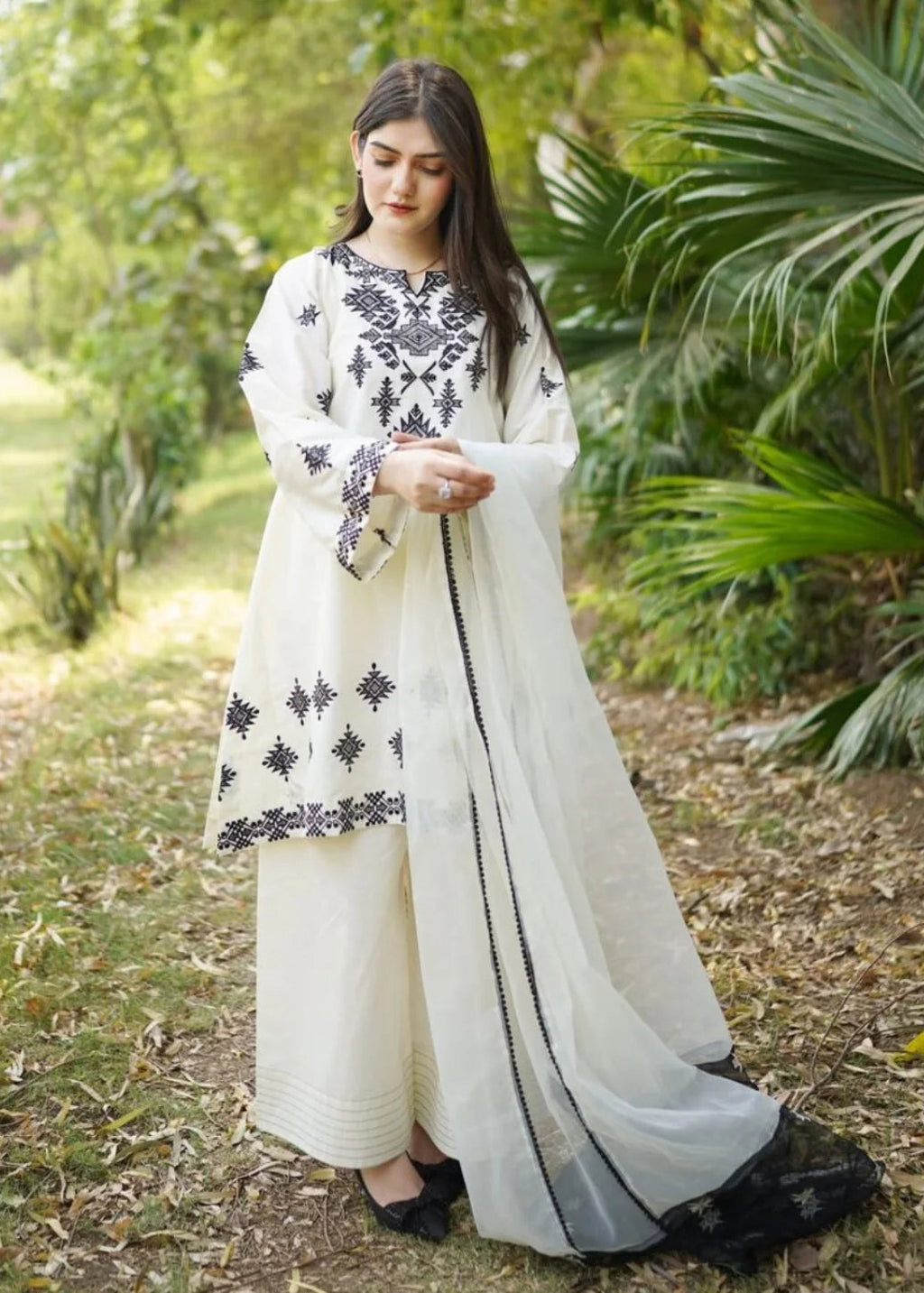 Chic Embroidered Cotton Farshi 3 Piece Set Ready to Wear Luxury
