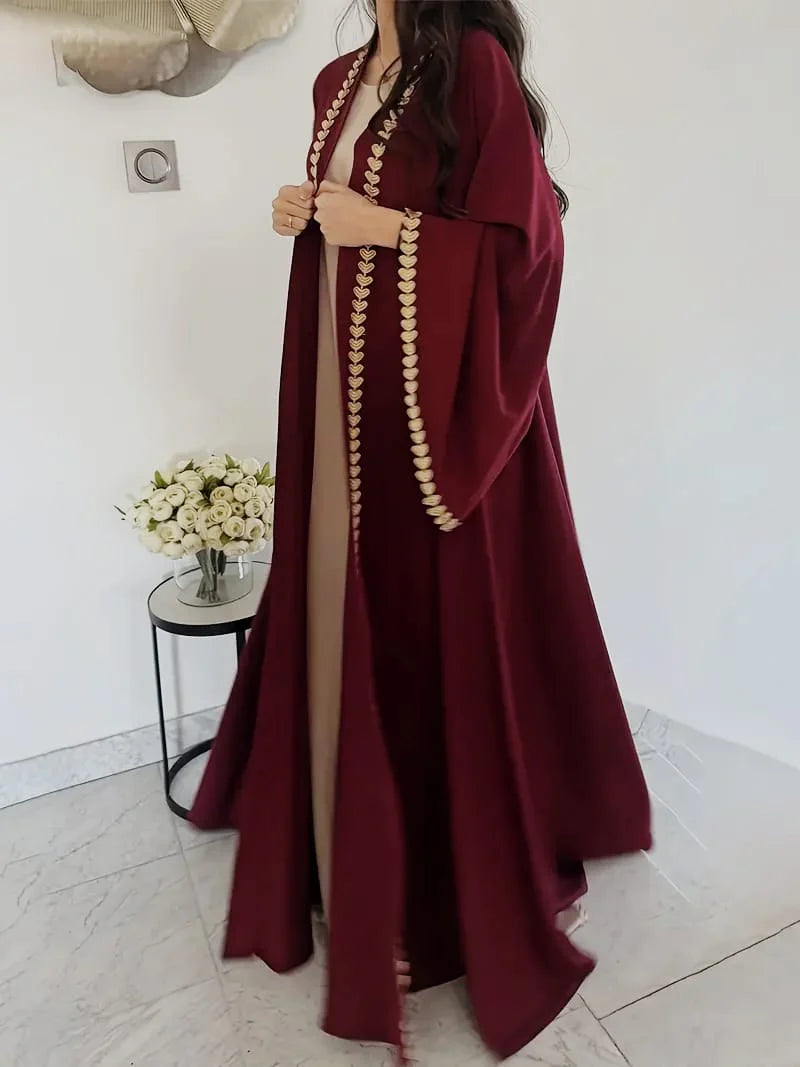 Dil-E-Noor Heart Zarri Embroidered Georgette Abaya - Premium China Georgette