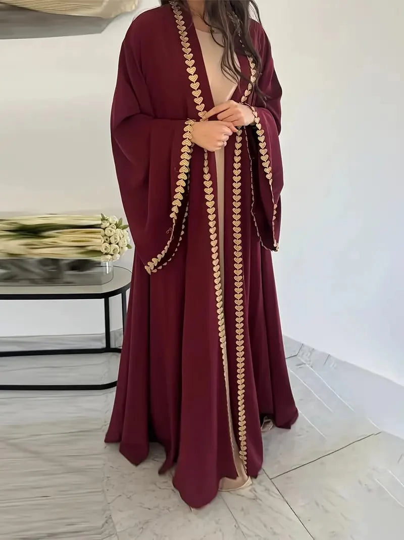 Dil-E-Noor Heart Zarri Embroidered Georgette Abaya - Premium China Georgette