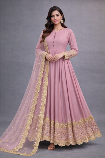 Midnight Star Chiffon 3Piece Suite Heavily Embroidered Sitara Work