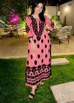 Soft Linen Embroidered Long Kurti  Premium