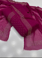 Diamond Stone Stitch Chiffon Suit