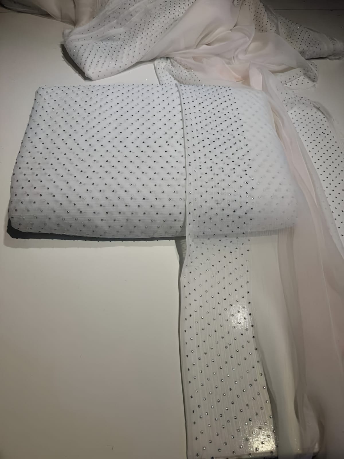 Diamond Stone Stitch Chiffon Suit