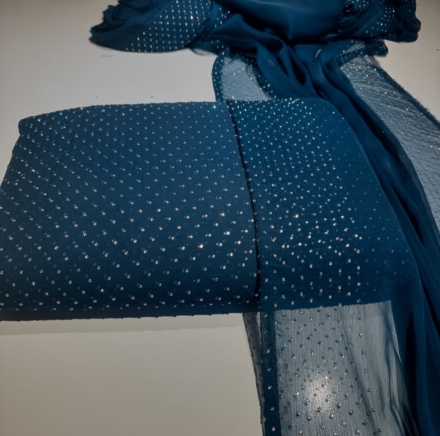 Diamond Stone Stitch Chiffon Suit