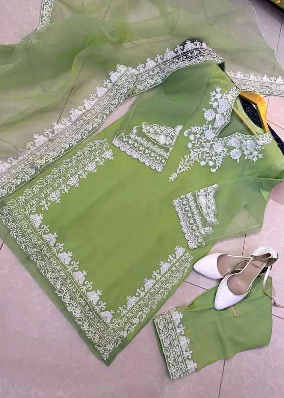 Organza Embroidered Elegance Set