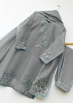 Elegance Touch 3 Piece Embroidered Organza Suit Premium Stitched Formal Wear