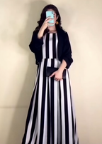 Savanna Chic Zebra Print Frock & Soft Cotton Coati 2Piece Set