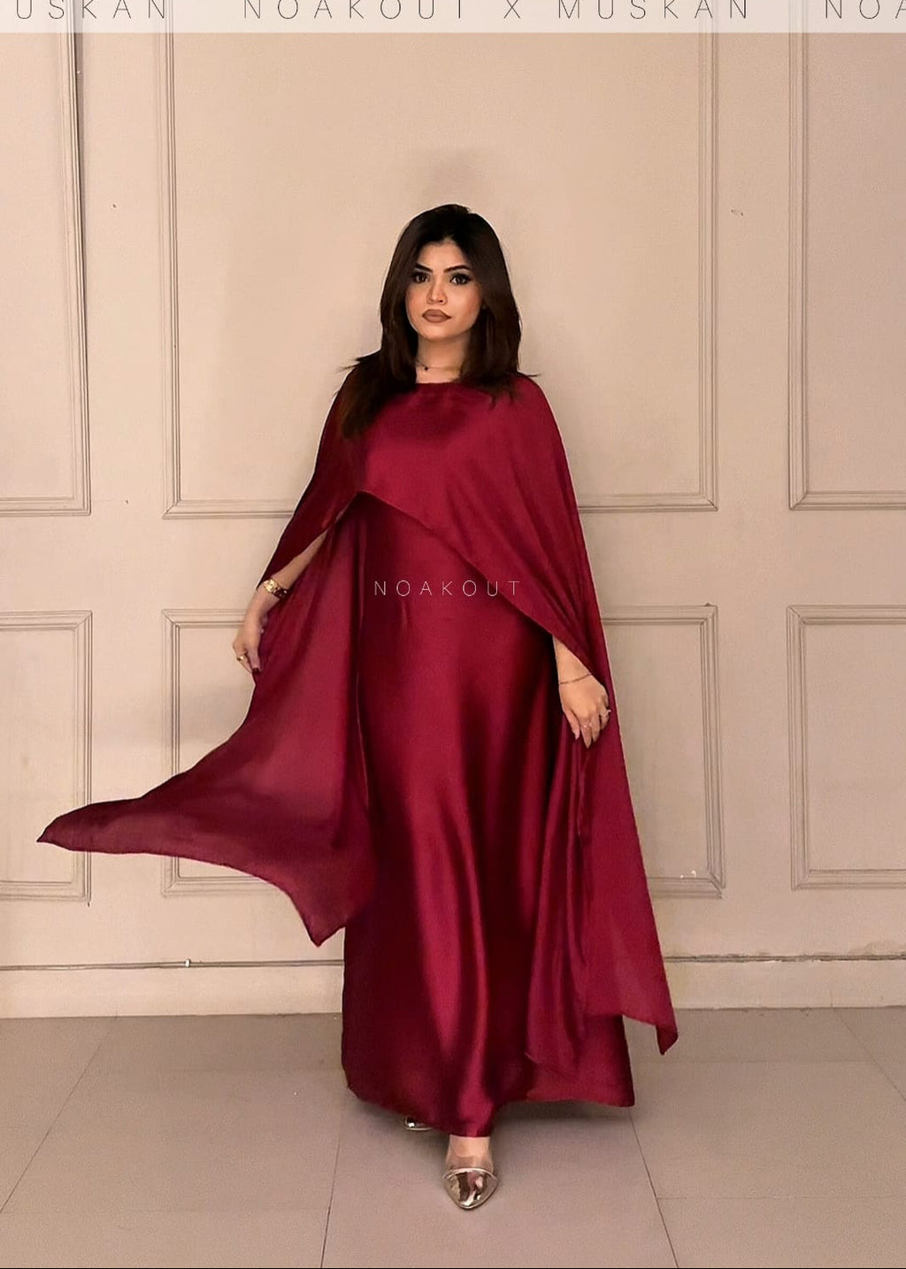 Shamoze Silk Cape Shawl & Dress Two Piece Set