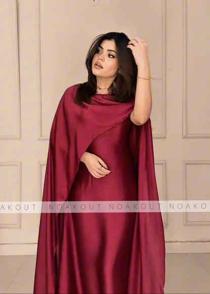 Shamoze Silk Cape Shawl & Dress Two Piece Set