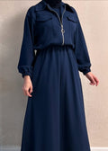 Urban Utility Fleece Two-Piece Dress & Zip Jacket Set