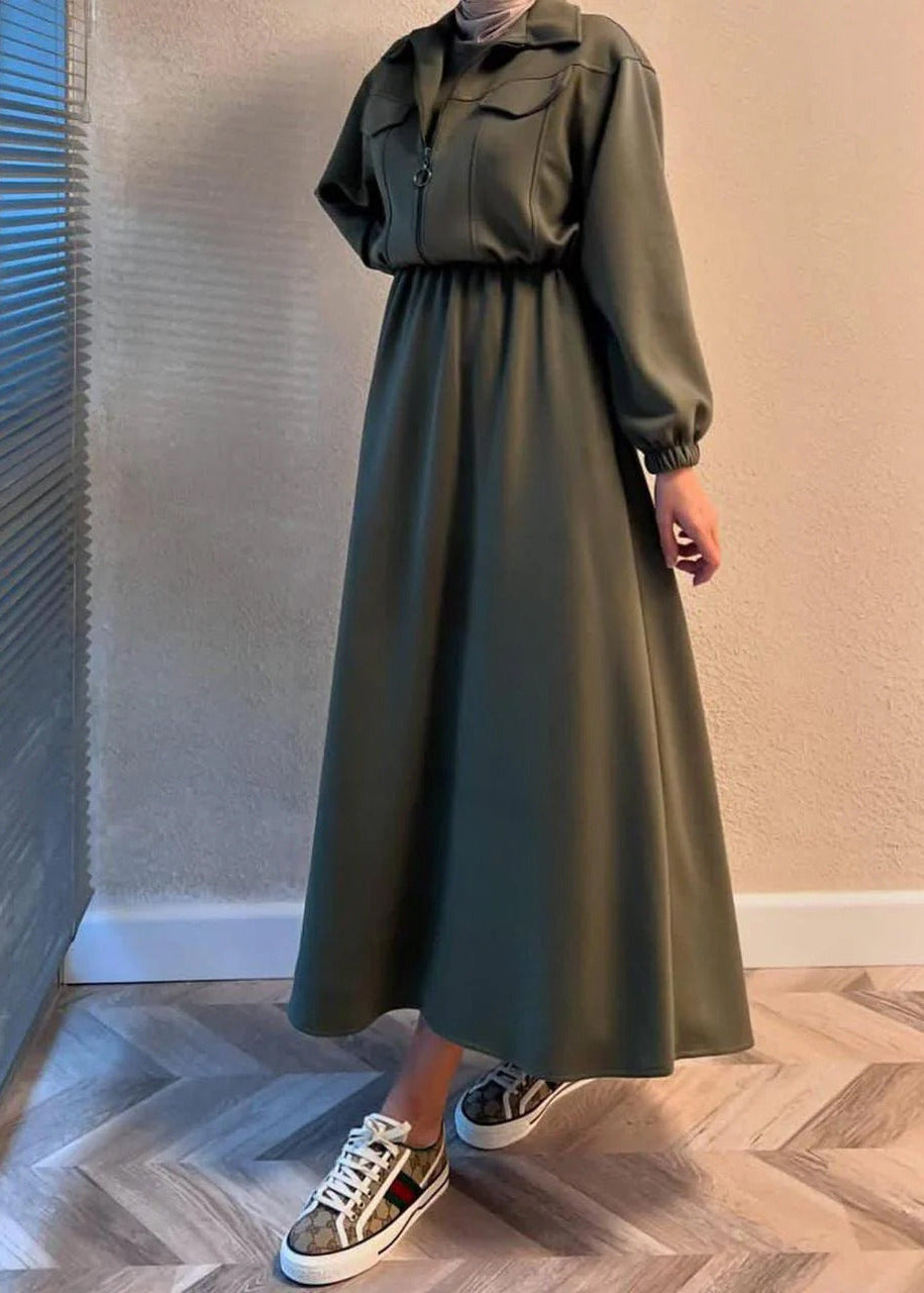 Urban Utility Fleece Two-Piece Dress & Zip Jacket Set