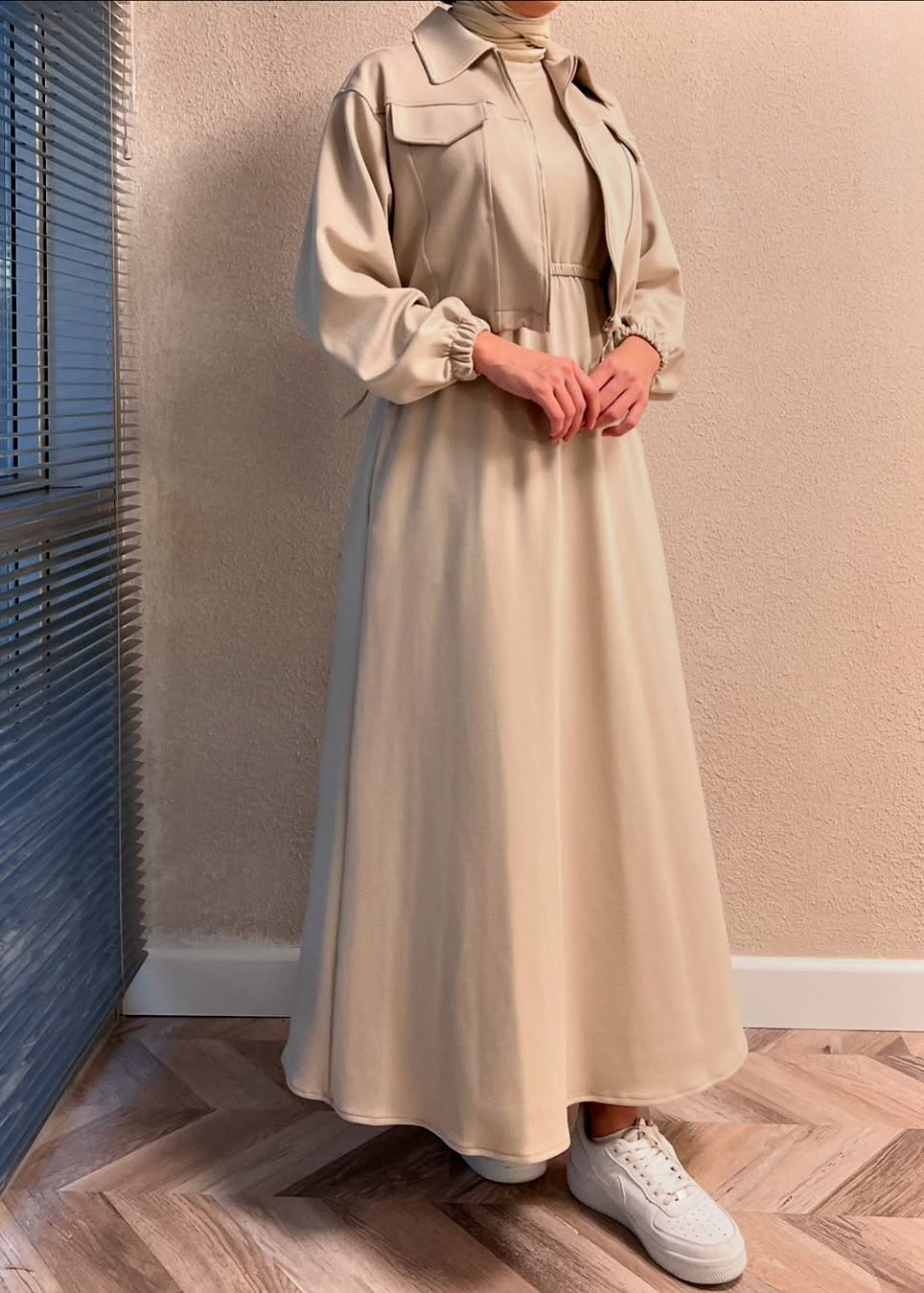 Urban Utility Fleece Two-Piece Dress & Zip Jacket Set