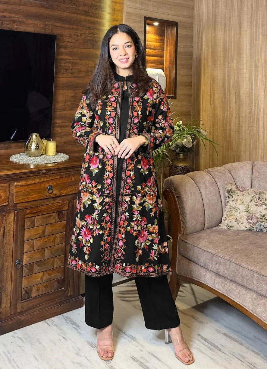Heirloom Bloom Embroidered Silk Coat 3Piece Set - Summer Luxury