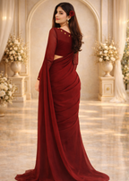 Charcoal Grace Chiffon Saree