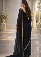 Crimson Grace Embroidered Chiffon Saree