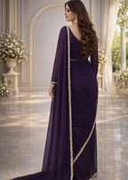 Crimson Grace Embroidered Chiffon Saree