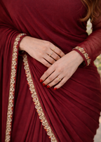 Crimson Grace Embroidered Chiffon Saree