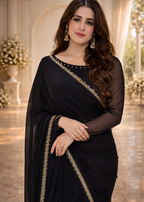 Crimson Grace Embroidered Chiffon Saree