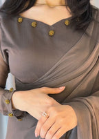 Charcoal Grace Chiffon Saree