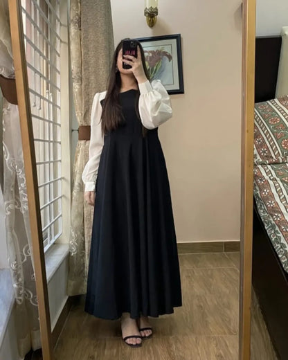 Monochrome Rhapsody Long Maxi Dress | Imported Soft Georgette