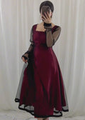 Midnight Allure 2-Piece Net and Silk Suit