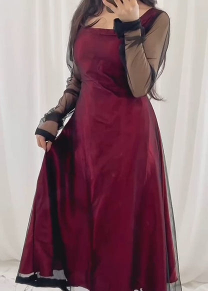 Midnight Allure 2-Piece Net and Silk Suit