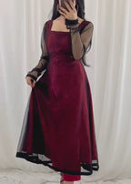 Midnight Allure 2-Piece Net and Silk Suit