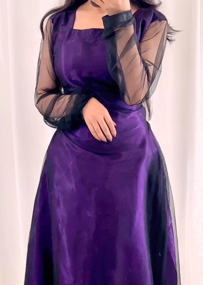 Midnight Allure 2-Piece Net and Silk Suit