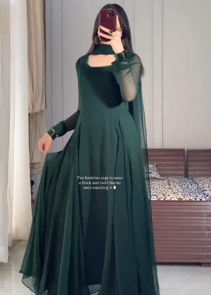 Ethereal Chiffon Lace Frock