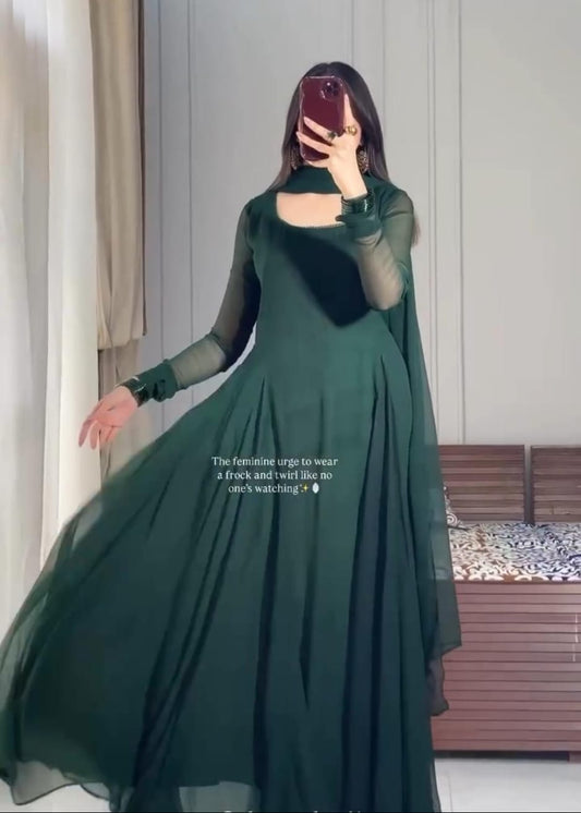 Ethereal Chiffon Lace Frock