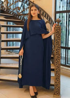 Shamoz Silk Cape Shawl Dress - Luxury Formal Wear