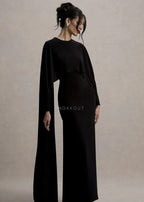 Shamoz Silk Cape Shawl Dress - Luxury Formal Wear
