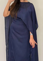 Shamoz Silk Cape Shawl Dress - Luxury Formal Wear