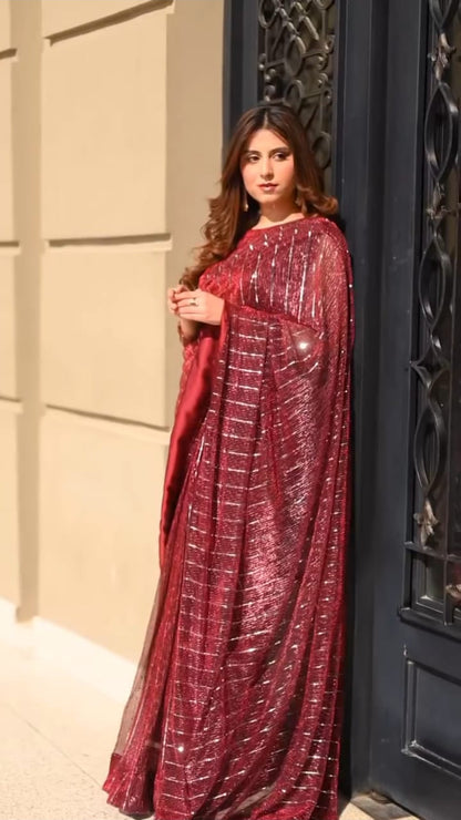 Moonlight Stitched Saree ✨