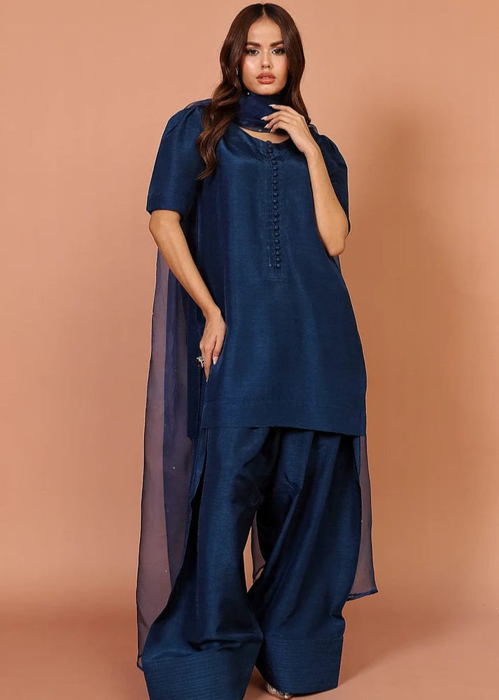 Regal Farshi Silk Ensemble Premium Stitched Formal Dress for Women