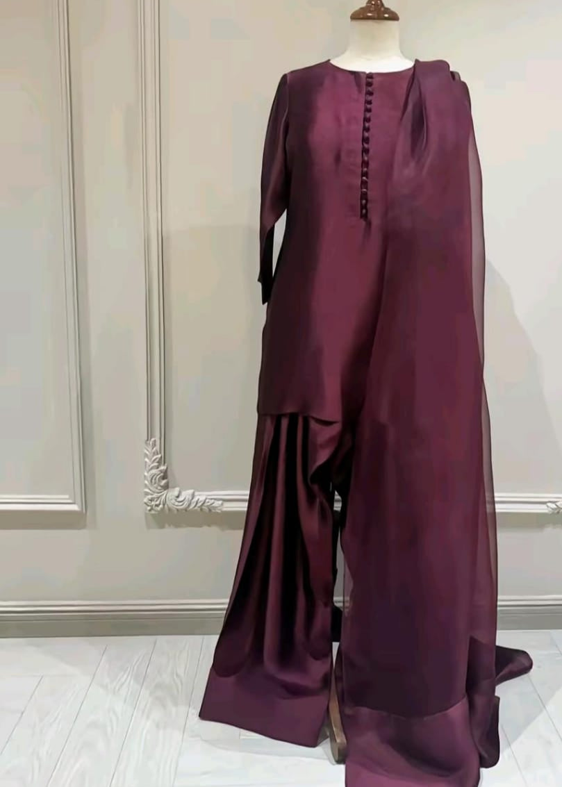 Regal Farshi Silk Ensemble Premium Stitched Formal Dress for Women