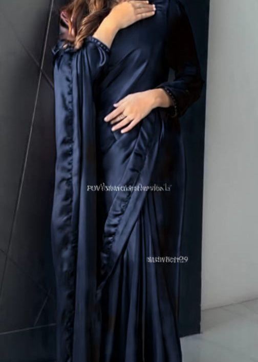 Mirror Work Silk Saree Ready to Wear