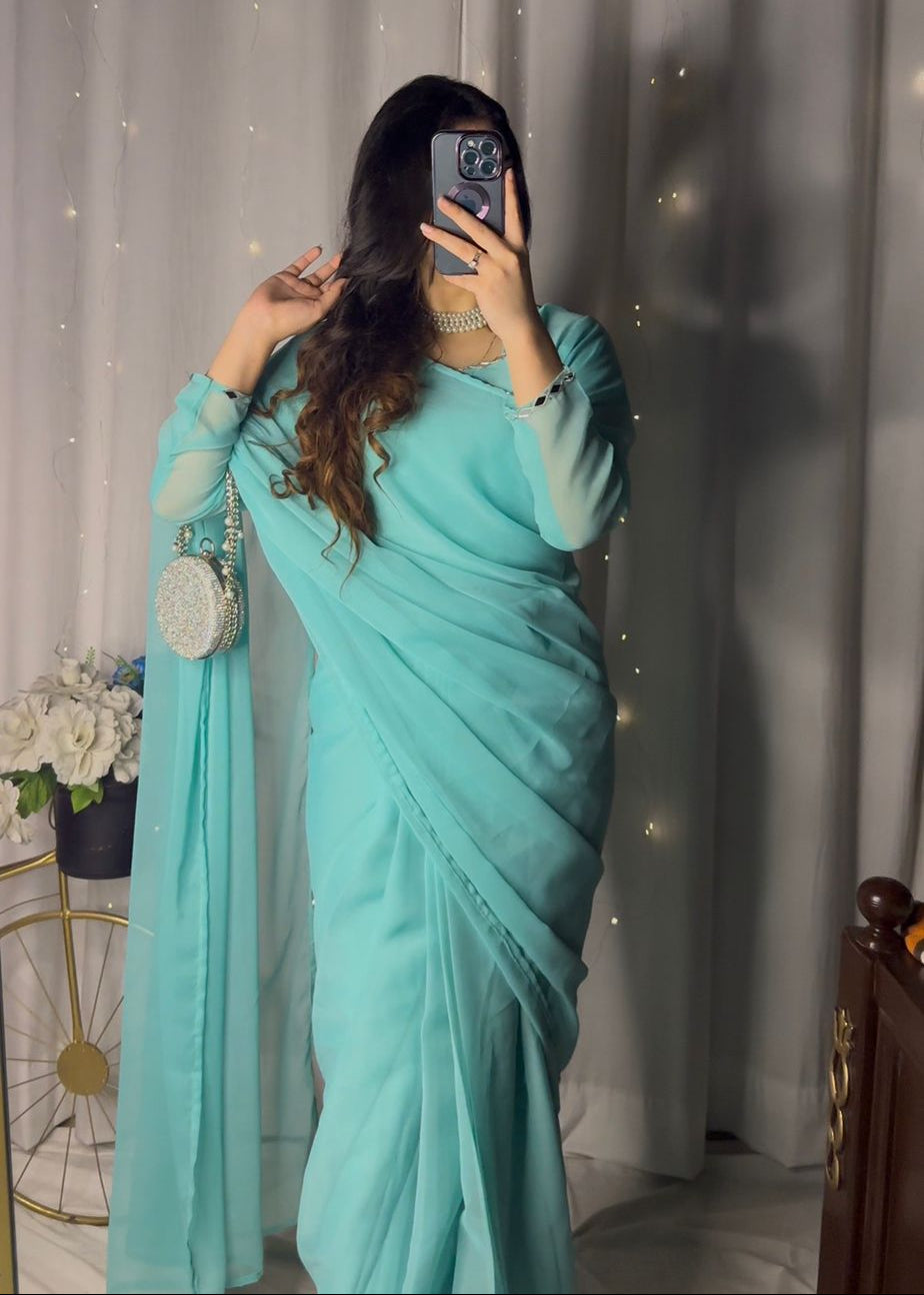 Mirror Chiffon Saree