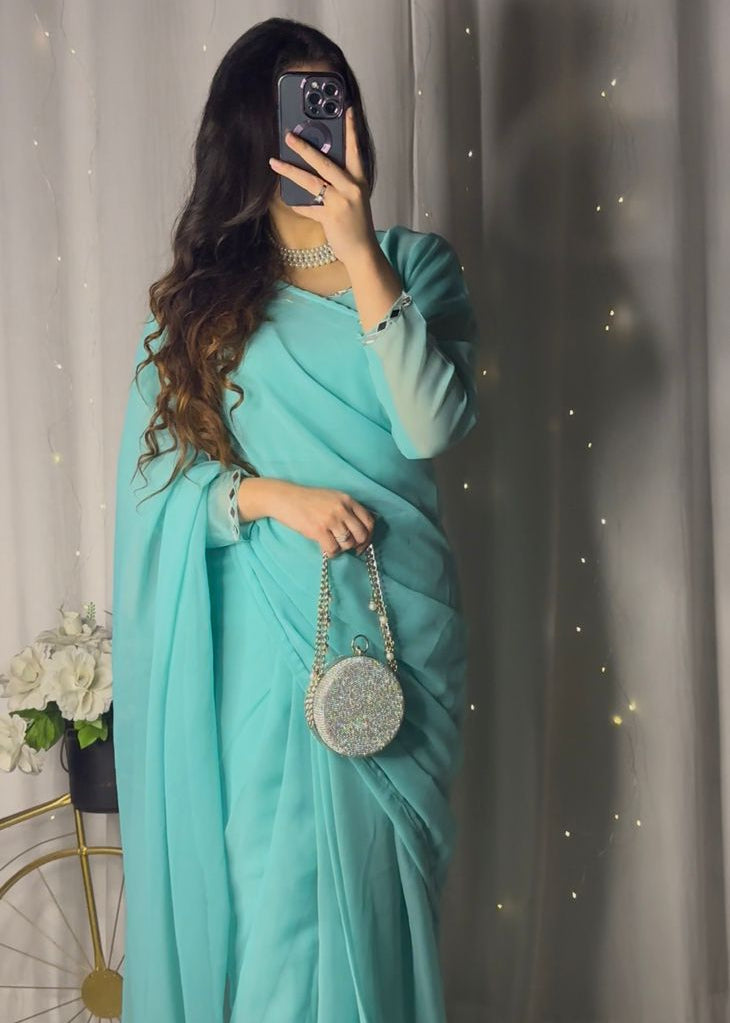 Mirror Chiffon Saree