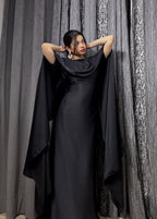 Shamoze Silk Cape Shawl & Dress Two Piece Set