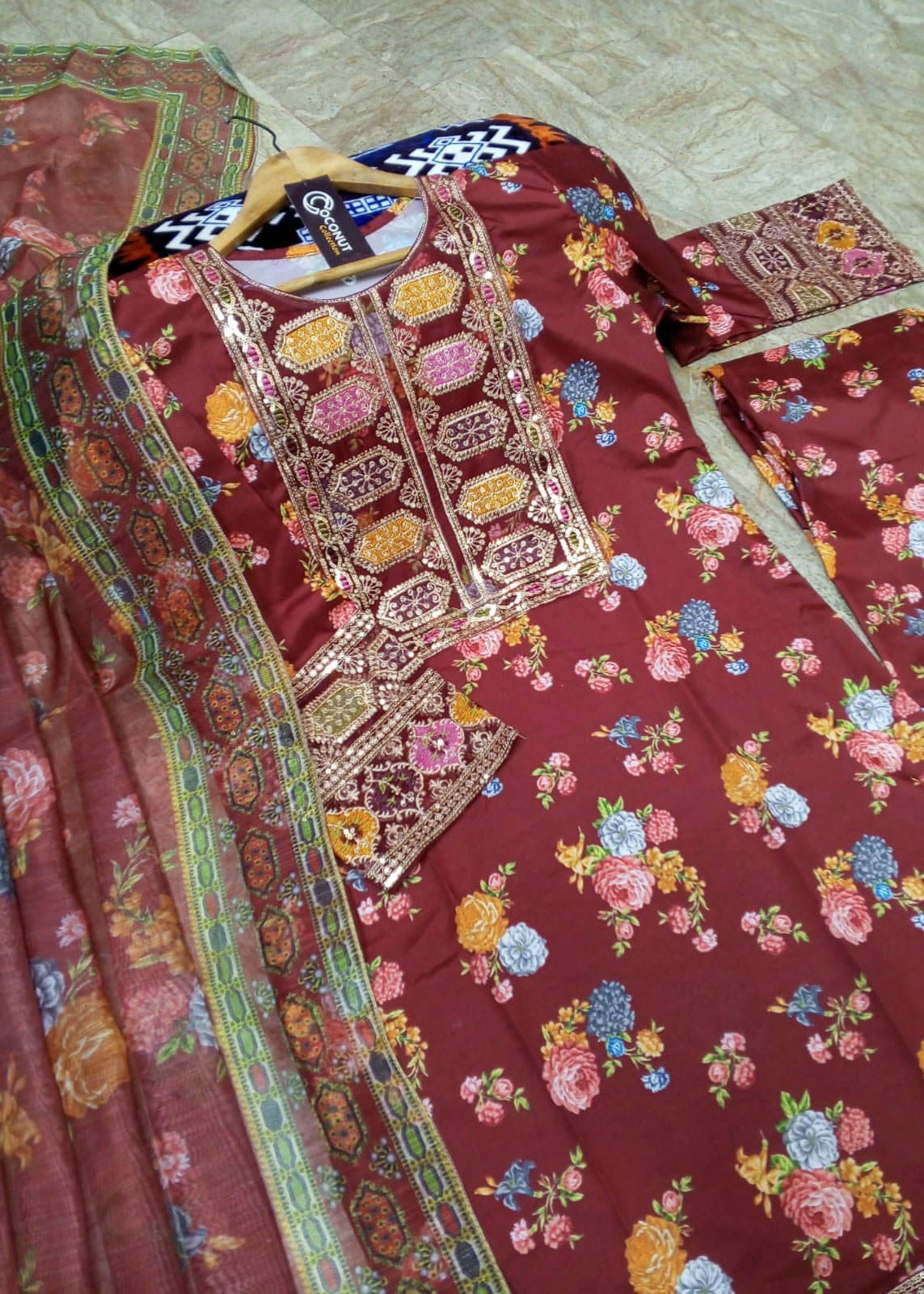 Aneela's Printed 3 Piece Suit Premium