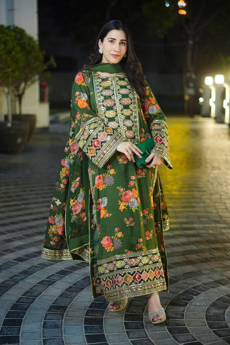 Aneela's Printed 3 Piece Suit Premium