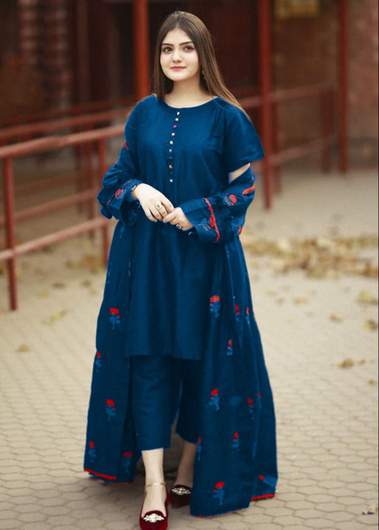 Chakoor Rose Garden Embroidered Maxi with Inner & Trouser