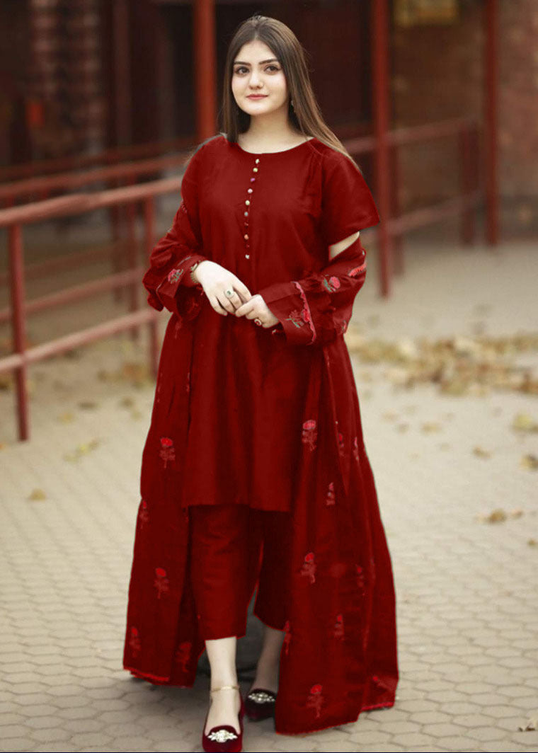 Chakoor Rose Garden Embroidered Maxi with Inner & Trouser