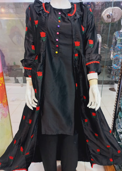 Chakoor Rose Garden Embroidered Maxi with Inner & Trouser