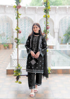 Heavy Sequin Embroidered Shirt with Trouser Dupatta 3PCS