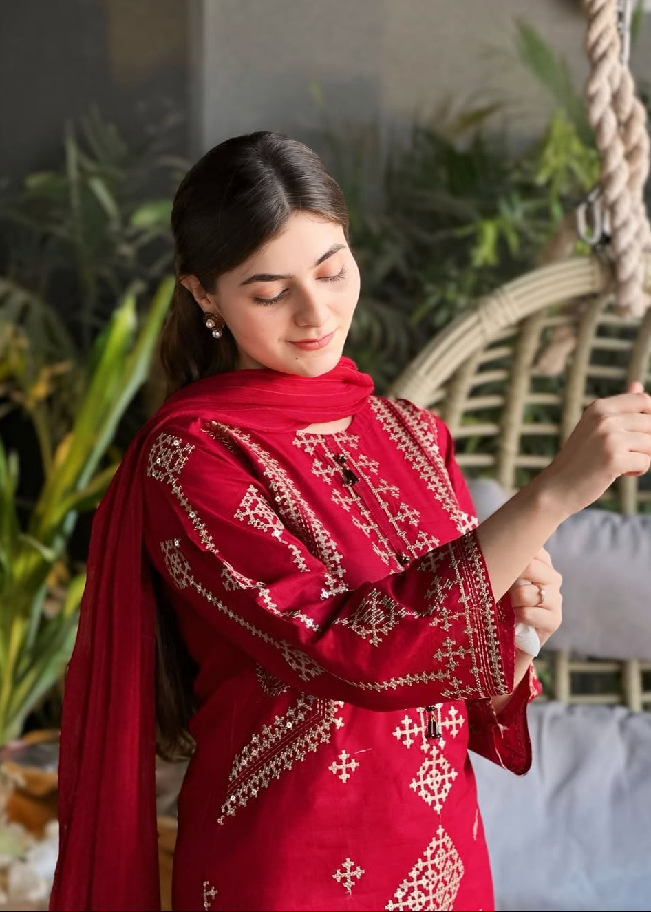 Heavy Sequin Embroidered Shirt with Trouser Dupatta 3PCS
