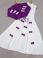 Elegant Bow Maxi 2PC Party Wear Set for Women | Chic Formal Dress