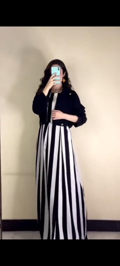 Savanna Chic Zebra Print Frock & Soft Cotton Coati 2Piece Set