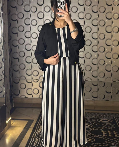 Savanna Chic Zebra Print Frock & Soft Cotton Coati 2Piece Set